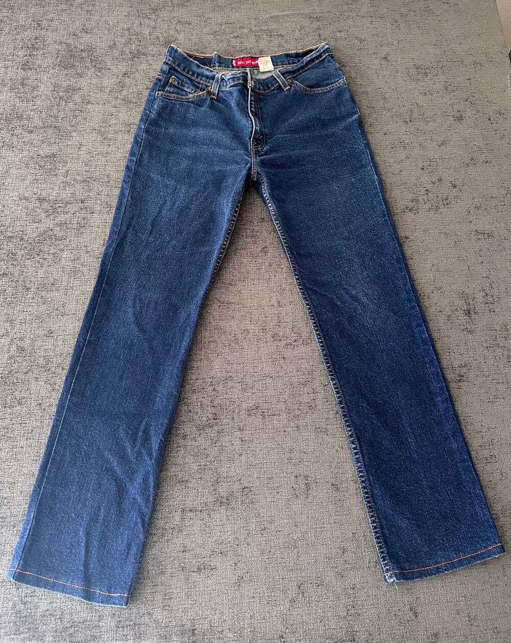 Vintage Levis 517 Womens Bootcut Jeans Size 11 JR Short Blue Denim Stretch Y2K